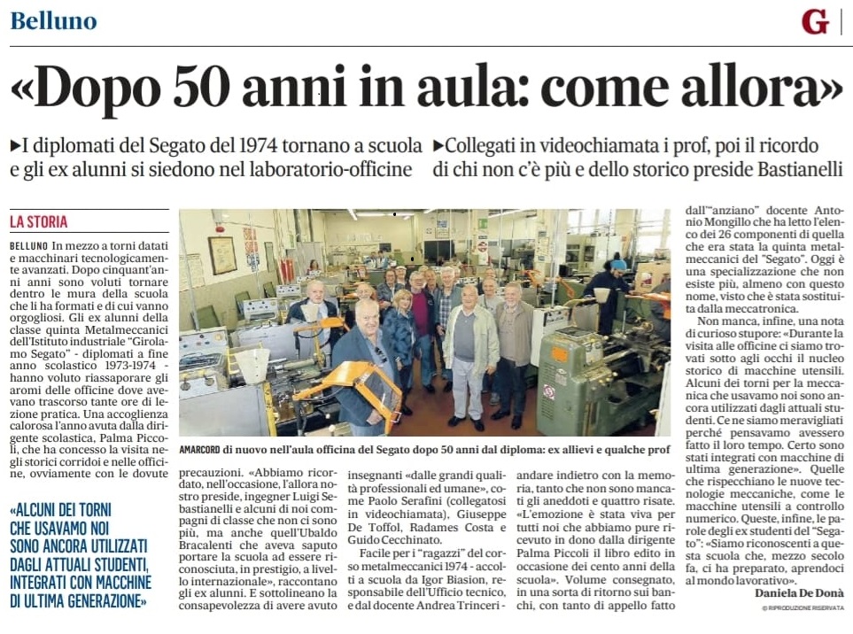 Screenshot articolo della stampa locale